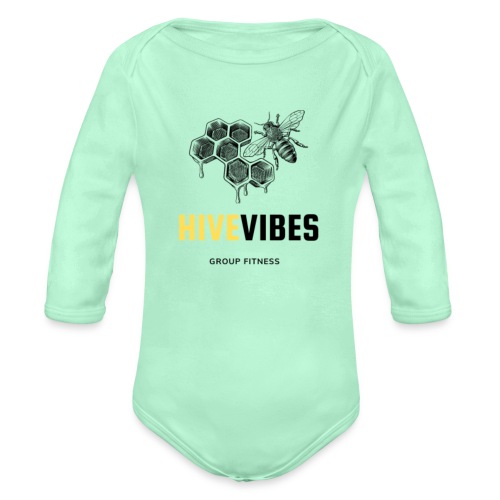 Hive Vibes Group Fitness Swag 2 - Organic Long Sleeve Baby Bodysuit