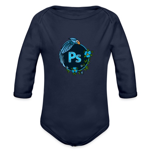 NPS Photoshop Logo design - Organic Long Sleeve Baby Bodysuit
