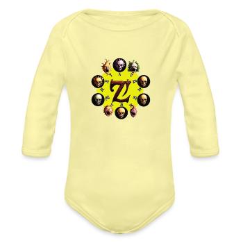 Monster Gallery - Organic Long Sleeve Baby Bodysuit - washed yellow - Front