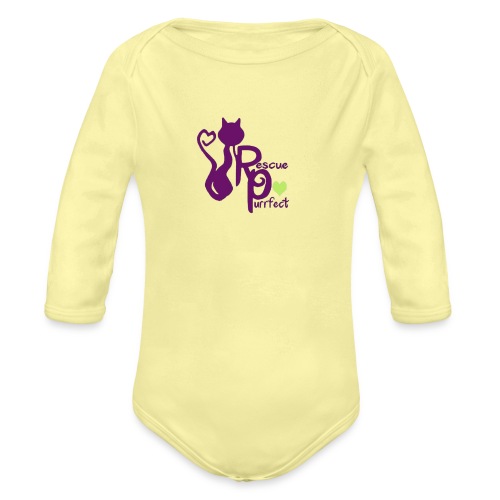 Rescue Purrfect Classic Logo - Organic Long Sleeve Baby Bodysuit