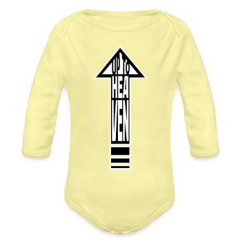 Up To Heaven - Organic Long Sleeve Baby Bodysuit - washed yellow - Front