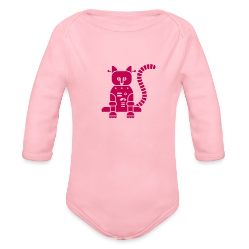 catbot - Organic Long Sleeve Baby Bodysuit