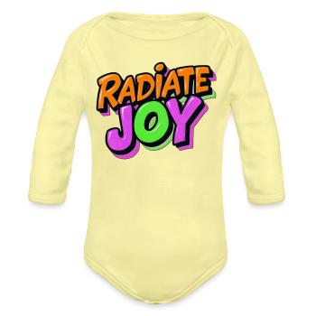 Radiate Joy - Organic Long Sleeve Baby Bodysuit - washed yellow - Front