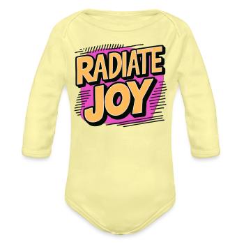 Radiate Joy - Organic Long Sleeve Baby Bodysuit - washed yellow - Front