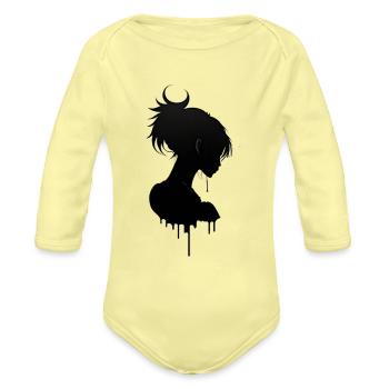 Simplicity in Beauty - Organic Long Sleeve Baby Bodysuit - washed yellow - Front