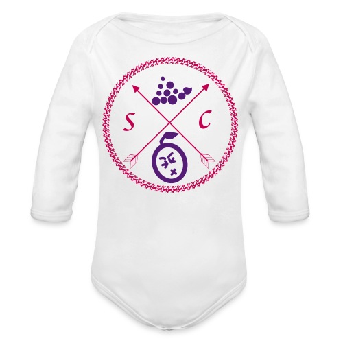 Sour Grapes Crest - Organic Long Sleeve Baby Bodysuit