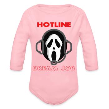 Ghostface Phone Call - Organic Long Sleeve Baby Bodysuit - light pink - Front