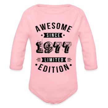 Awesome Since 1977 Limited Edition - Organic Long Sleeve Baby Bodysuit - light pink - Front