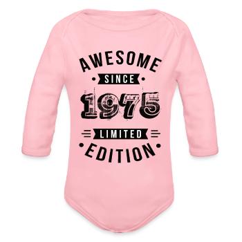 Awesome Since 1975 Limited Edition - Organic Long Sleeve Baby Bodysuit - light pink - Front