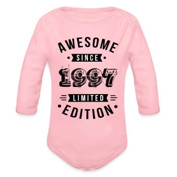 Awesome Since 1997 Limited Edition - Organic Long Sleeve Baby Bodysuit - light pink - Front
