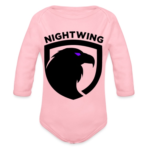 Nightwing Black Crest - Organic Long Sleeve Baby Bodysuit