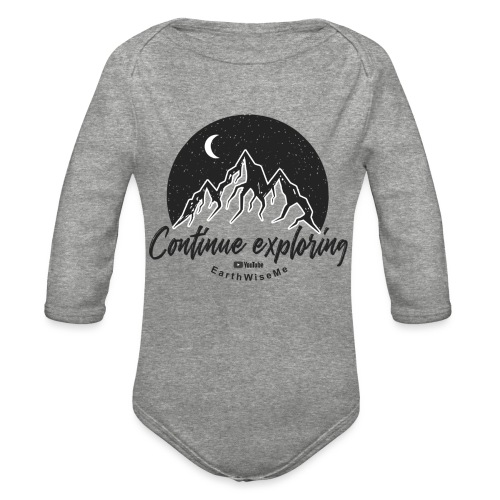 Explore continue BW - Organic Long Sleeve Baby Bodysuit
