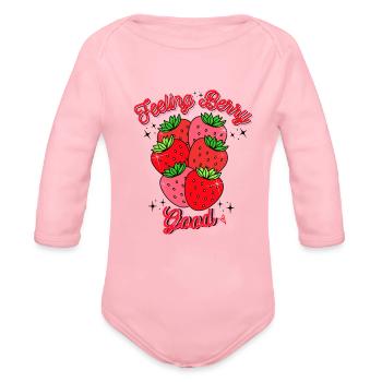 Feeling Berry Good - Organic Long Sleeve Baby Bodysuit - light pink - Front