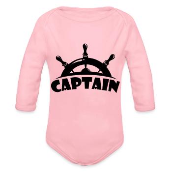 Captain trending - Organic Long Sleeve Baby Bodysuit - light pink - Front