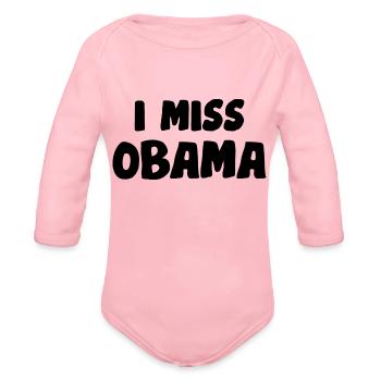 I Miss Obama - Organic Long Sleeve Baby Bodysuit - light pink - Front
