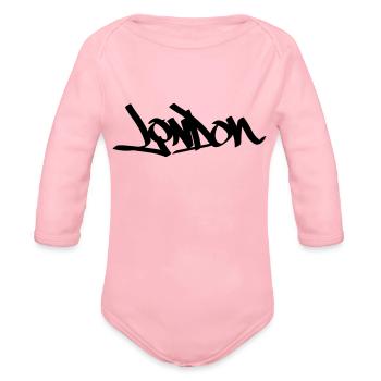 london - Organic Long Sleeve Baby Bodysuit - light pink - Front