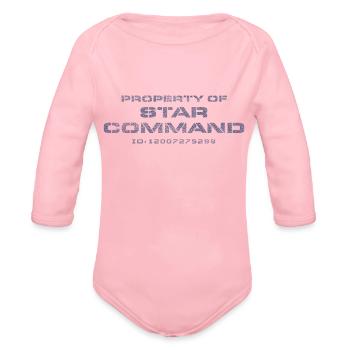 Character Tee Property of Star Command tumblr - Organic Long Sleeve Baby Bodysuit - light pink - Front