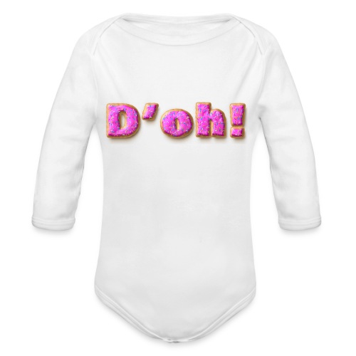 Homer Simpson D'oh! - Organic Long Sleeve Baby Bodysuit