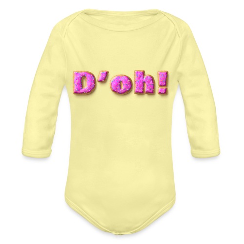 Homer Simpson D'oh! - Organic Long Sleeve Baby Bodysuit