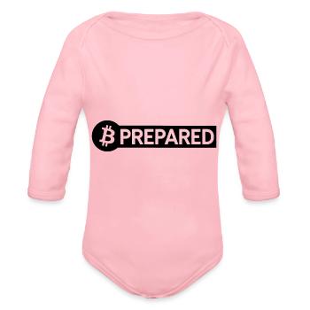 Bitcoin Be Prepared Orange Digital Gold Value - Organic Long Sleeve Baby Bodysuit - light pink - Front