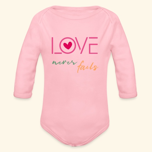 1 01 love - Organic Long Sleeve Baby Bodysuit