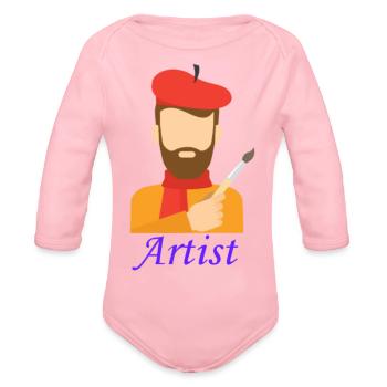 Artist - Organic Long Sleeve Baby Bodysuit - light pink - Front