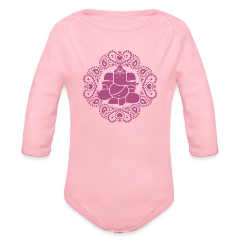 Ganesh Love Pink - Organic Long Sleeve Baby Bodysuit