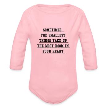 Trending design. - Organic Long Sleeve Baby Bodysuit - light pink - Front