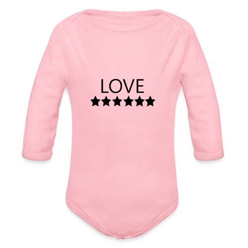 LOVE (Black font) - Organic Long Sleeve Baby Bodysuit