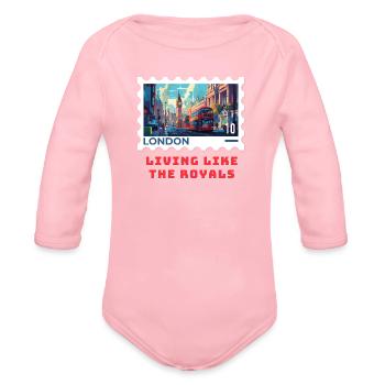 London - Organic Long Sleeve Baby Bodysuit - light pink - Front