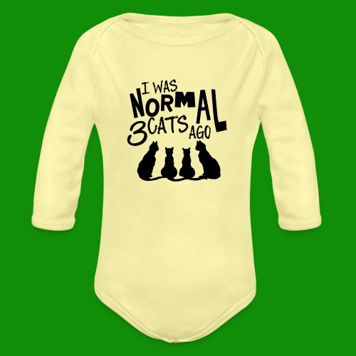 Normal 3 Cats Ago - Organic Long Sleeve Baby Bodysuit