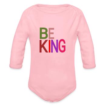 Be King - Organic Long Sleeve Baby Bodysuit - light pink - Front