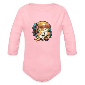 lets run away colour - Organic Long Sleeve Baby Bodysuit - light pink - Front