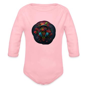 jax berries music - Organic Long Sleeve Baby Bodysuit - light pink - Front
