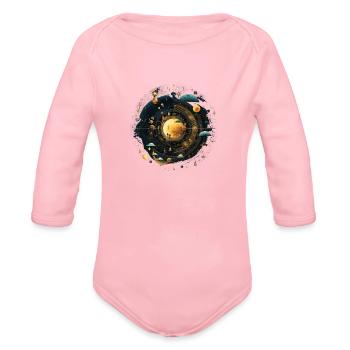 Cosmic Heaven - Organic Long Sleeve Baby Bodysuit - light pink - Front