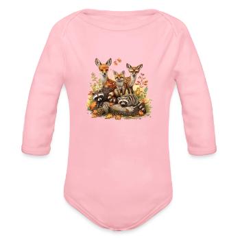Cute Baby's Image - Organic Long Sleeve Baby Bodysuit - light pink - Front