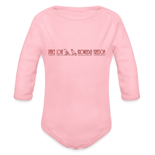 Peace, Love, Knowledge and Freedom - Organic Long Sleeve Baby Bodysuit