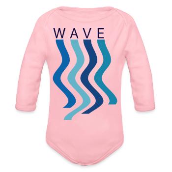 Wave trending - Organic Long Sleeve Baby Bodysuit - light pink - Front