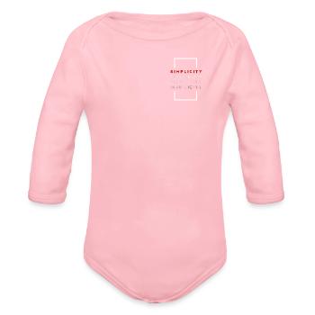 Simplicity - Organic Long Sleeve Baby Bodysuit - light pink - Front