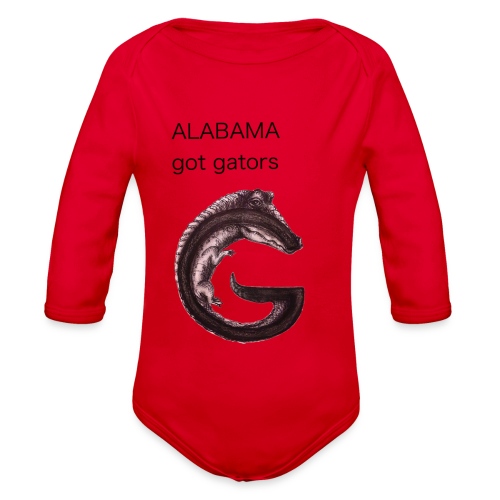 Alabama gator - Organic Long Sleeve Baby Bodysuit