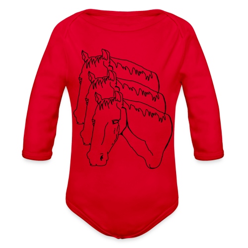horsey pants - Organic Long Sleeve Baby Bodysuit