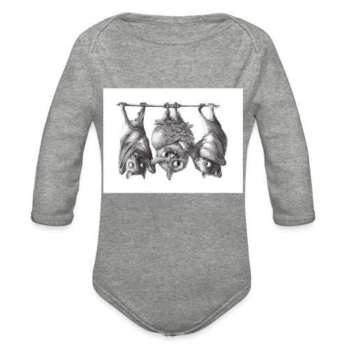 Vampire Owl with Bats - Organic Long Sleeve Baby Bodysuit