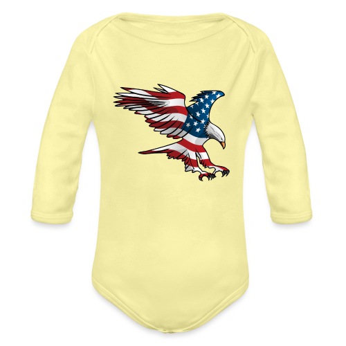 Patriotic American Eagle - Organic Long Sleeve Baby Bodysuit
