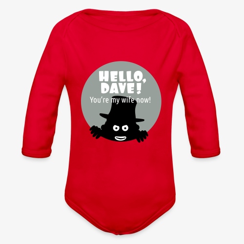 Hallo Dave (free choice of design color) - Organic Long Sleeve Baby Bodysuit