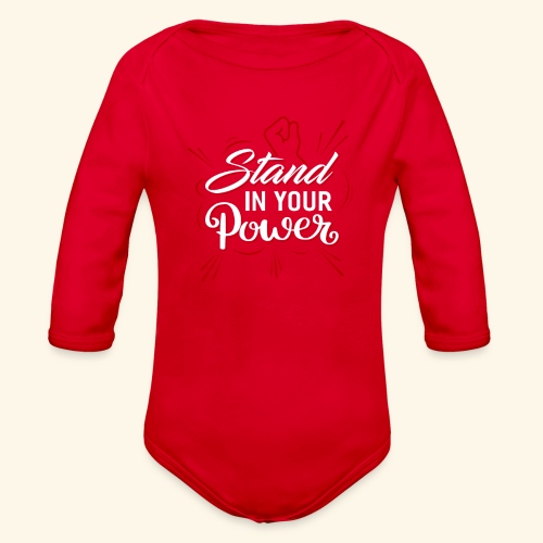 stand power - Organic Long Sleeve Baby Bodysuit