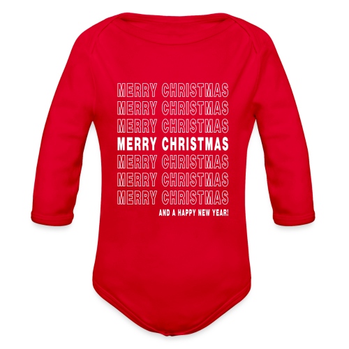 Merry Christmas Thank You - Organic Long Sleeve Baby Bodysuit