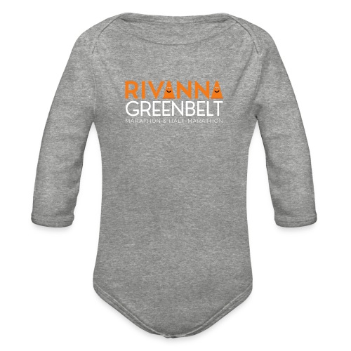 RIVANNA GREENBELT (white text) - Organic Long Sleeve Baby Bodysuit