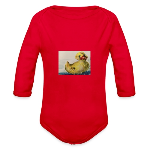 duck tears - Organic Long Sleeve Baby Bodysuit