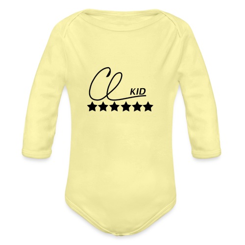 CL KID Logo (Black) - Organic Long Sleeve Baby Bodysuit