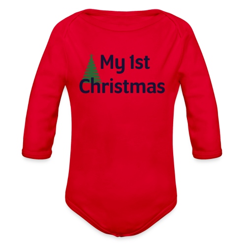 Baby's First Christmas design - Organic Long Sleeve Baby Bodysuit